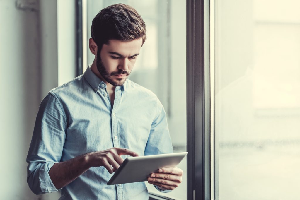 Man with tablet